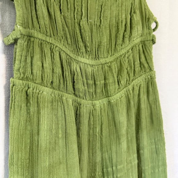 Urban Outfitters Olive Green Courtney Cotton Tie Shoulder Jumpsuit Size Medium - Picture 4 of 8